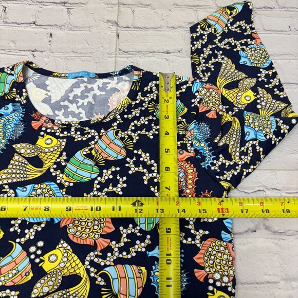 J McLaughlin 3/4 Sleeve Tee T-Shirt Top Size Small Catalina Cloth Fish C056 -11 - Picture 3 of 15